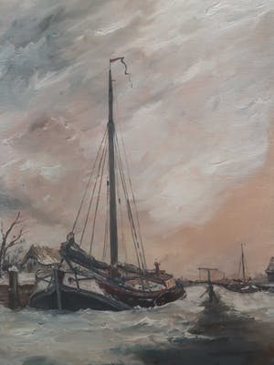 Niet of onleesbaar gesigneerd - Aangemeerd aan Kade kopen? Bied vanaf 1!