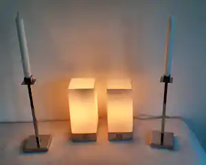 Jan des Bouvrie - Touch Cubic Lampen met Cubic kandelaars verkocht voor € 60!
