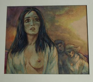 Klaas Pijlman - Aquarel , "Angst" – gesigneerd & ingelijst – 1960 kopen? Bied vanaf 35!