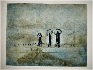 Jan Montyn - Bijzondere Beperkte Oplage 1986 Kleur Ets "Trois Segnes" VANAF 1€!! kopen? Bied vanaf 1!