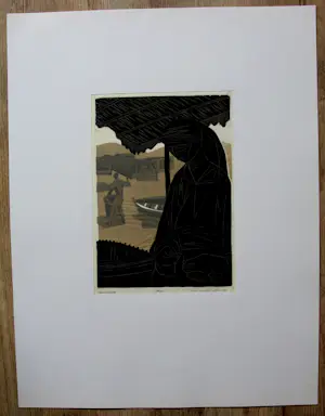 Cor Basart - Houtsnede - 1952 kopen? Bied vanaf 50!