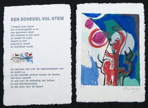 Corneille - Uitgave met 5 zeefdrukken en gedicht van Bert Schierbeek, Een schedel vol stem kopen? Bied vanaf 250!