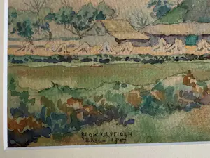 Ad Blok van der Velden - Schilderij van Texelse boerderij kopen? Bied vanaf 500!