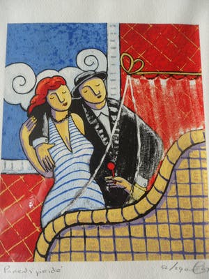 Jacques Tange - Zeefdruk. Titel, "Parents pride ". kopen? Bied vanaf 80!