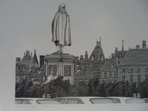 Sees Vlag - Zeefdruk, Plein met beeld van Johan de Witt kopen? Bied vanaf 80!