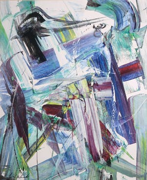 Jan te Wierik - Olieverf op papier, Z.T. Abstracte compositie kopen? Bied vanaf 1!