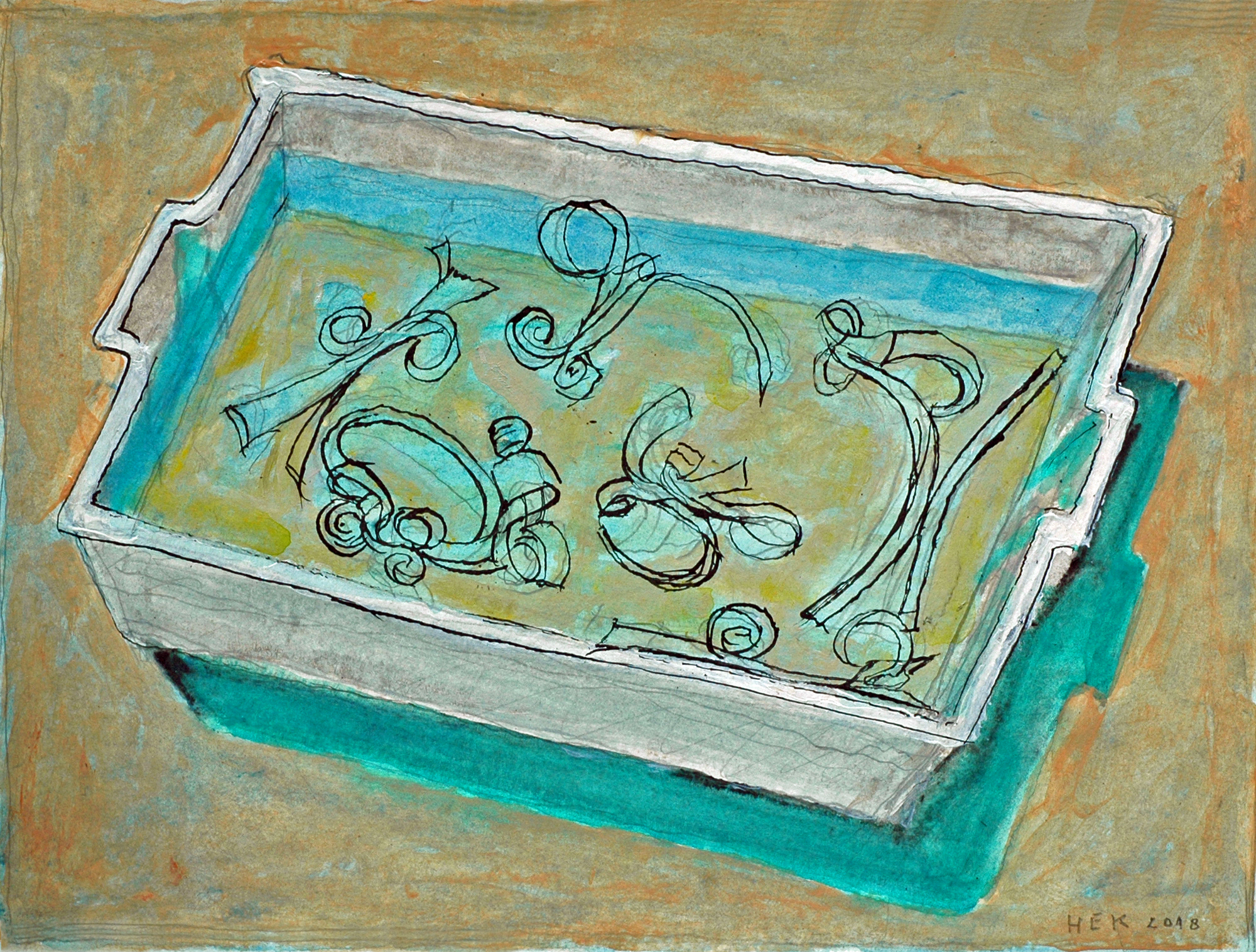 Hans Ebeling Koning - gemengde techniek verkocht voor € 50!