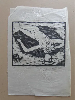 Daan de Vries - NAAKT / LOT VAN 3 STUKS / ZW-W HOUTSNEDE / SIG kopen? Bied vanaf 50!