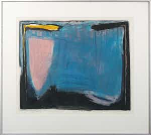 Kees Slegt - Ets en aquatint, Abstracte compositie - Ingelijst verkocht voor € 35!