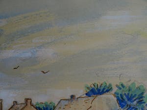 Anton Lutgerink - Ingelijste gouache, Vroege ochtend – gesigneerd - 1980 kopen? Bied vanaf 40!