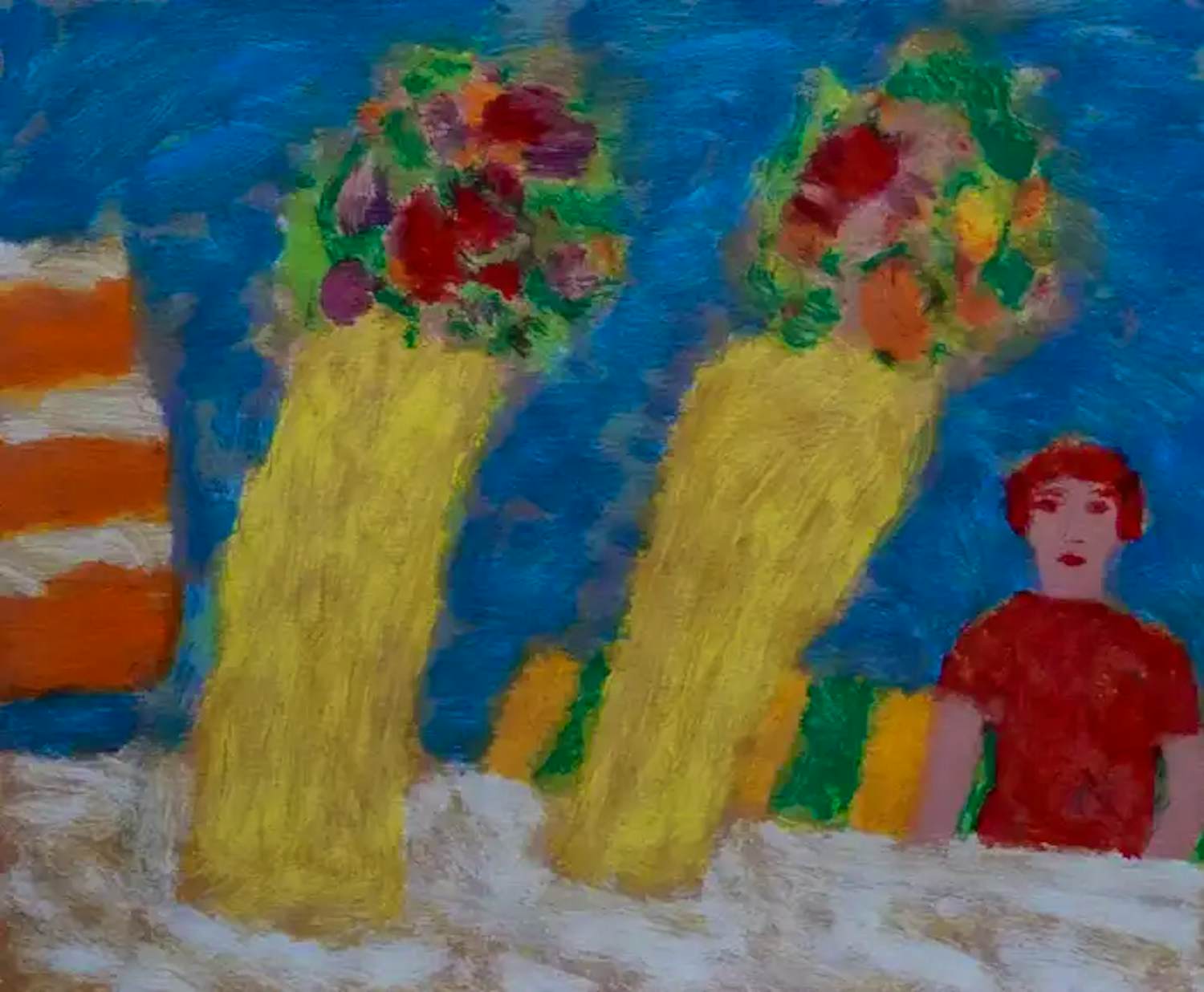 Eugène Brands - Litho: Dame met bloemenvazen - 1995 kopen? Bied vanaf 250!