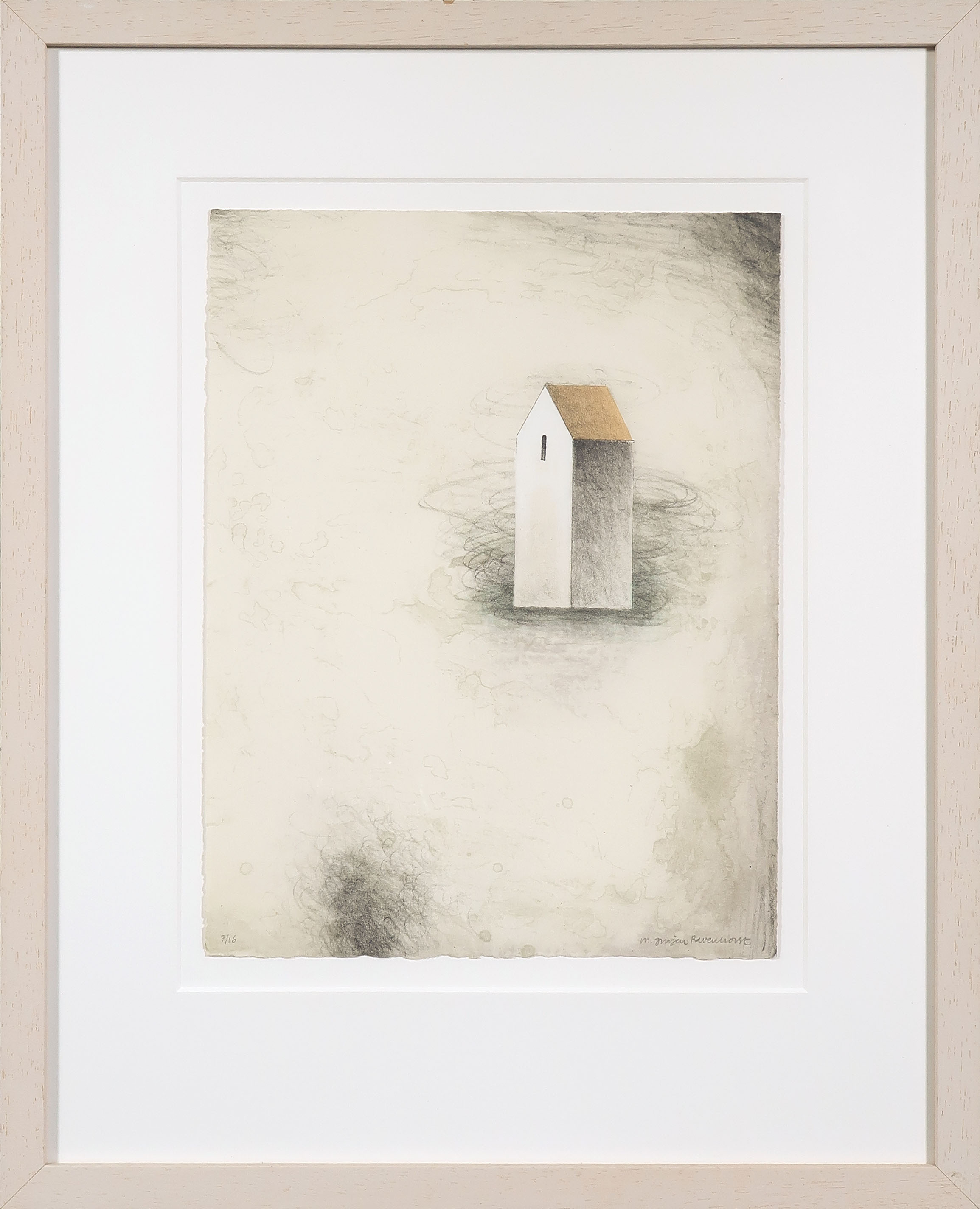 Jurjen Ravenhorst - Litho, Zonder titel I - Ingelijst verkocht voor € 35!