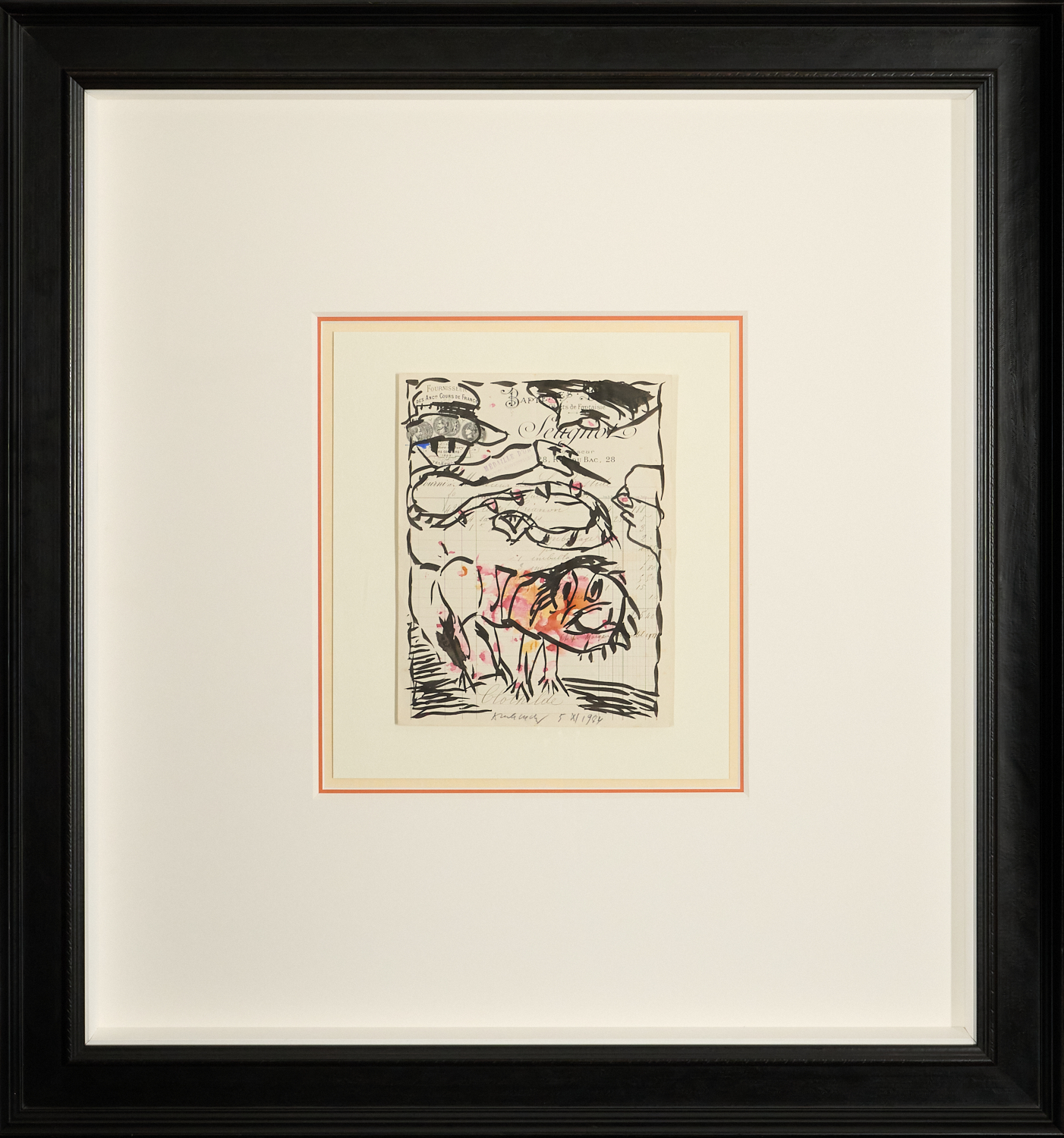 Buy Pierre Alechinsky - Tekening in Aquarel en Inkt op Antieke Factuur? Bid from 8400!