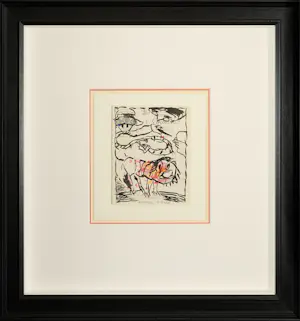 AcheterPierre Alechinsky - Tekening in Aquarel en Inkt op Antieke Factuur? Enchérissez de 8400!