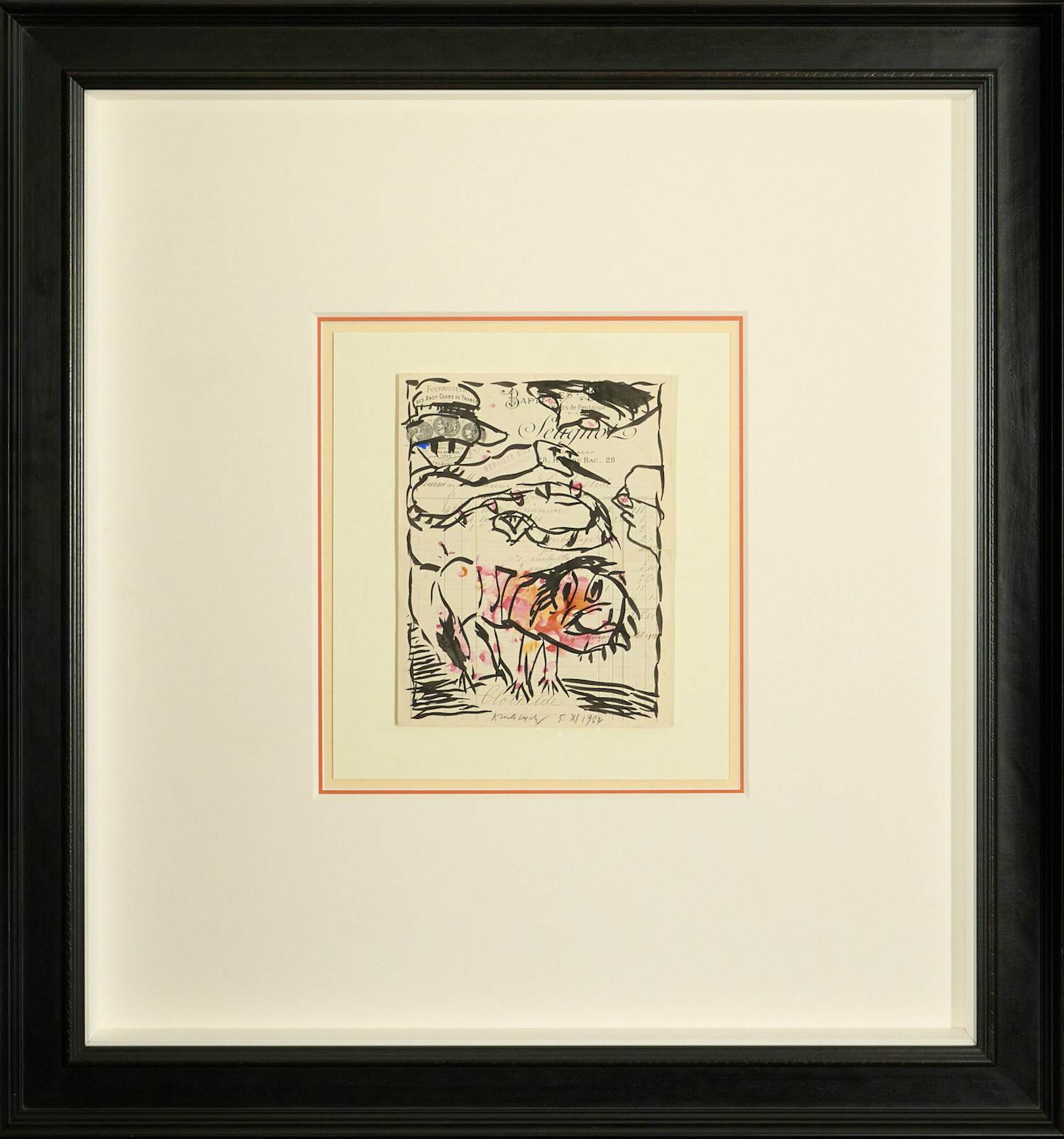 Pierre Alechinsky - Tekening in Aquarel en Inkt op Antieke Factuur kopen? Bied vanaf 10900!