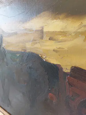 Hubert Malfait - schilderij - Titel: boer met paard - handgesigneerd - ingelijst kopen? Bied vanaf 2800!