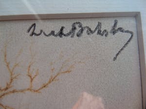 Dirk Baksteen - HOEVE MET BOOM GEKLEURDE ORIGINELE POTLOODTEKENING kopen? Bied vanaf 55!