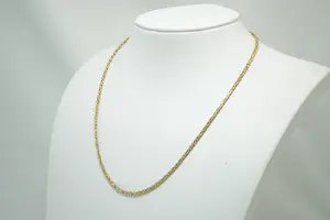 01 - Stijlvol 14 karaat geel gouden konings collier - vierkante schakel kopen? Bied vanaf 380!