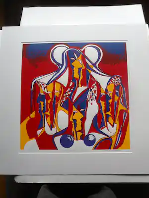 Maartje Wijngaarden - Zeefdruk, titel : 'Face to Face' vendu pour 40€ !