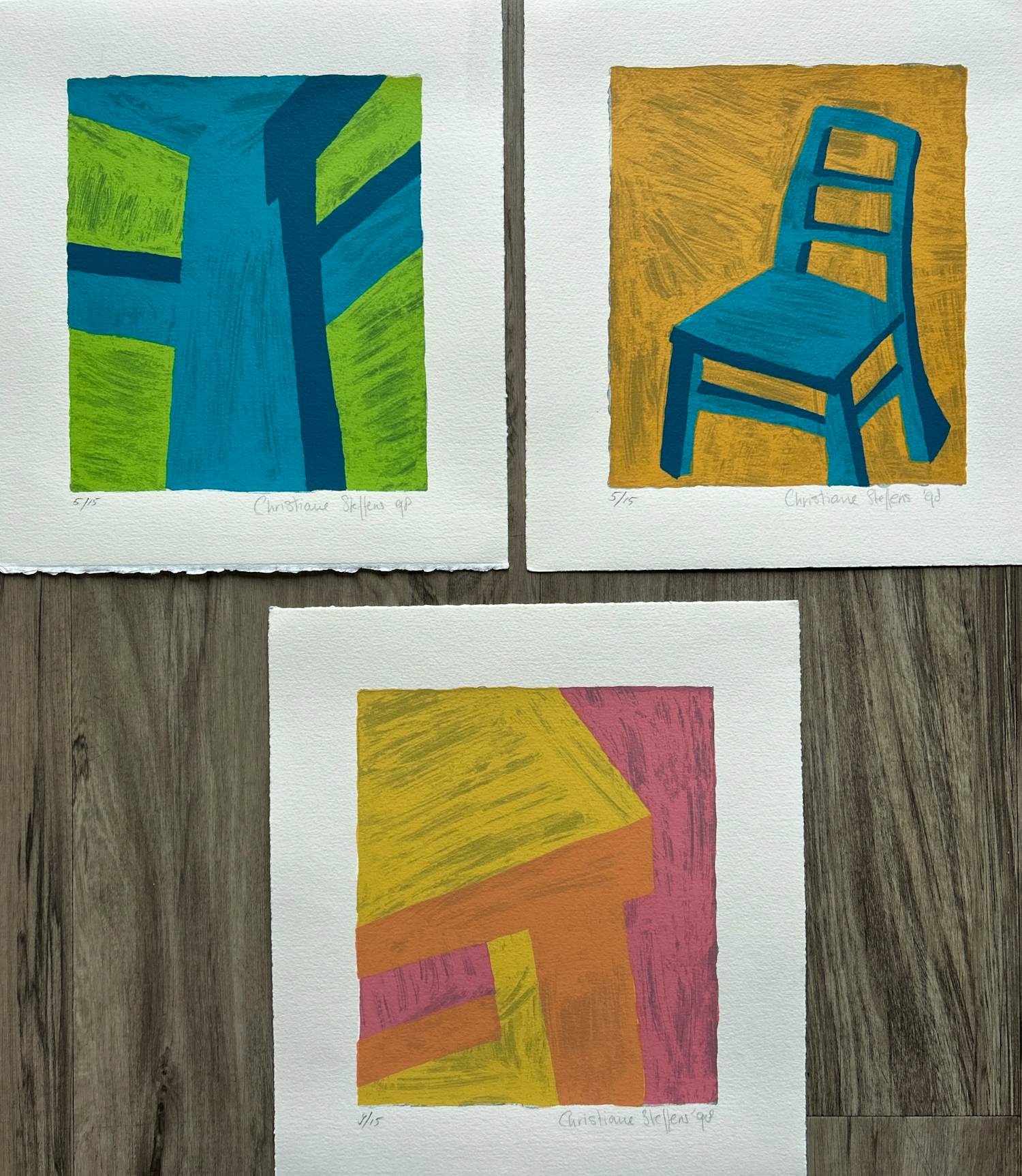 Christiane Steffens - Lot 3 zeefdrukken Christiane Steffens kopen? Bied vanaf 25!