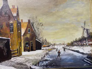 Niet of onleesbaar gesigneerd - schaatsen op de sloot kopen? Bied vanaf 1!