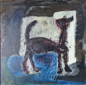 Martin van Wordragen - DE KAT / OLIEVERF DOEK / 101x101cm / KADER / SIG / 1978 kopen? Bied vanaf 360!