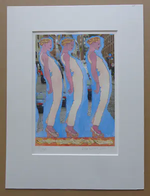 Barbara Jonk - DRIE VROUWEN / KLEURLITHO / 40x30cm / SIG / 2011 / PASSE kopen? Bied vanaf 25!