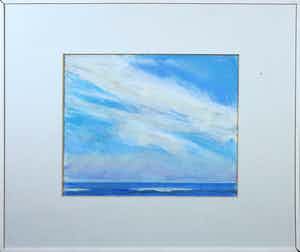 Paul Overhaus - Acryl op papier, Zeegezicht - Ingelijst verkocht voor € 70!