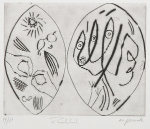 A.R. Penck - en Frank Breidenbruch - Ets en aquatint, Zonder titel kopen? Bied vanaf 1!