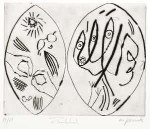 A.R. Penck - en Frank Breidenbruch - Ets en aquatint, Zonder titel verkocht voor € 1!