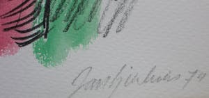 Jan Sierhuis - met de hand ingekleurde litho (aquarel): naakt - 1974 kopen? Bied vanaf 55!