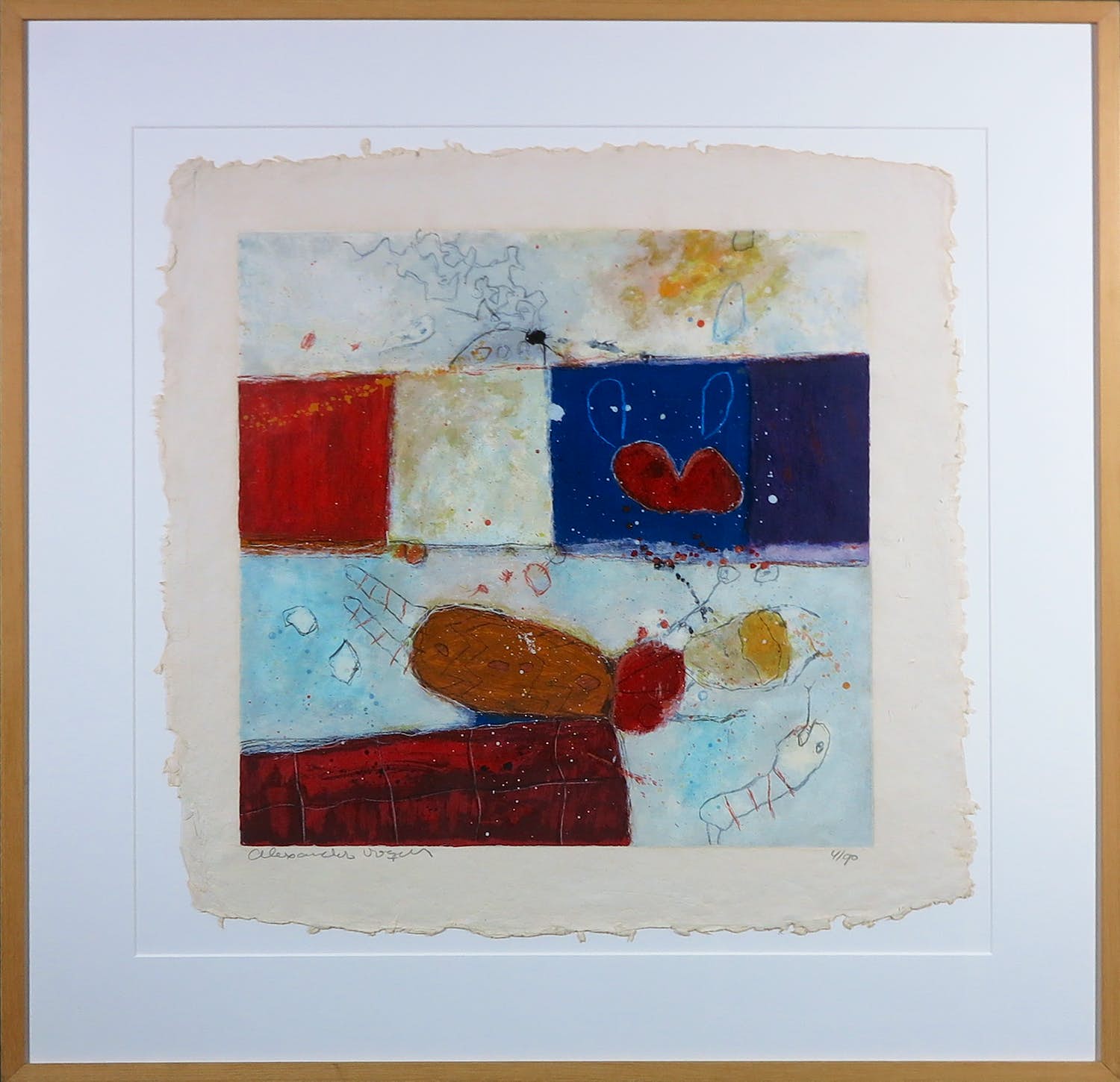 Alexander Vogels - Zeefdruk, Zonder titel - Ingelijst kopen? Bied vanaf 1!