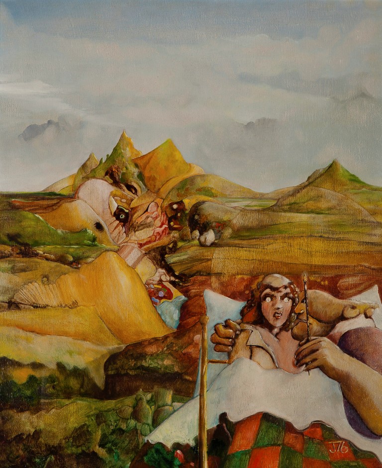 Jeroen Bal - De schilder en z'n model - Olieverf op paneel (hout) - BKR Het Bildt - 1976 kopen? Bied vanaf 10!