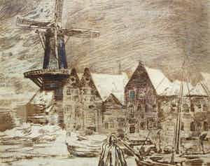 Frederika Broeksmit - Ets/Aquatint: Delfshaven verkocht voor € 45!