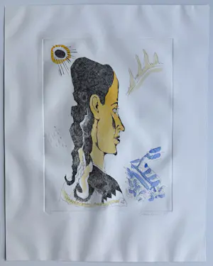 Lucebert - Ets met aquarel | 'Das Dorli, naar Ernst Ludwig Kirchner' | 1993 kopen? Bied vanaf 200!