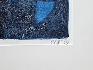 Kees Okx - in 1984, in zeer beperkte oplage (35) gemaakte kleuren Ets "Wintermoon" kopen? Bied vanaf 47!