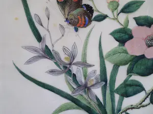 Niet of onleesbaar gesigneerd - Vlinder in bloemenpartij kopen? Bied vanaf 1!