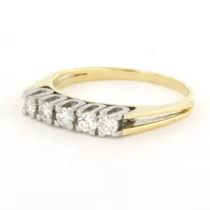 14k bicolour gouden ring met briljant geslepen diamant 0.35ct - rm 19.25 kopen? Bied vanaf 400!