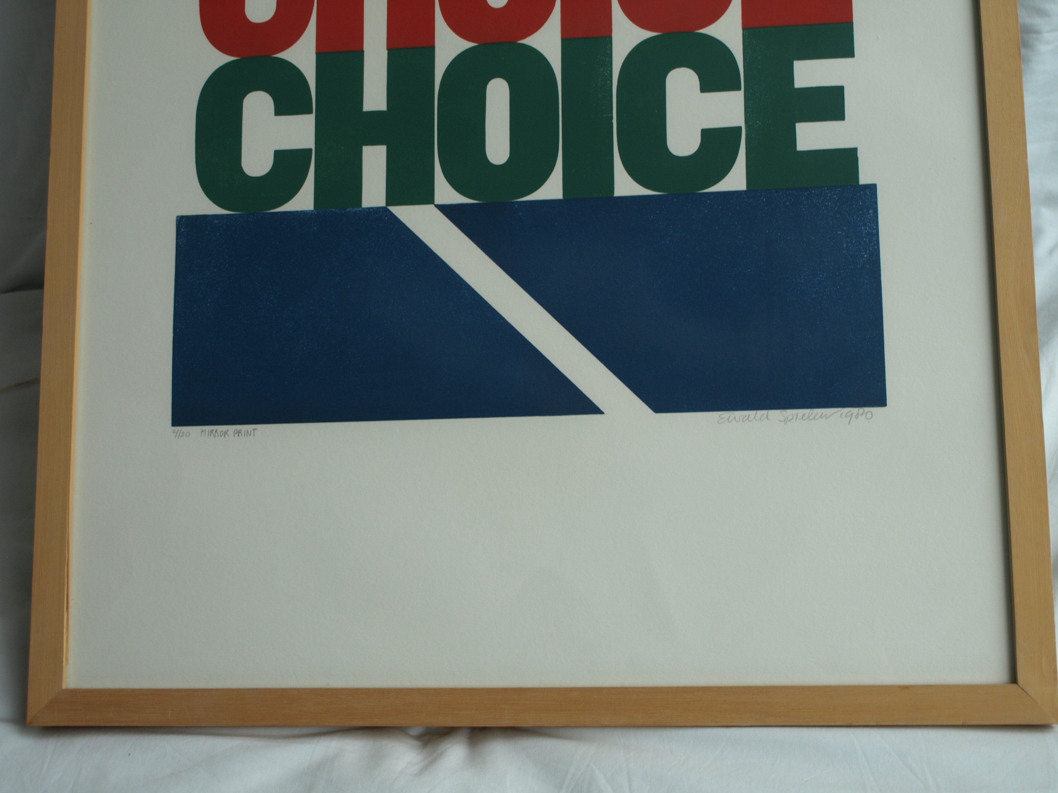 Ewald Spieker - Zeefdruk , Mirror Print “Choice” – gesigneerd & ingelijst - 1980 kopen? Bied vanaf 1!