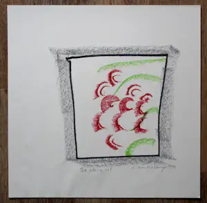 Simon Vinkenoog - Krijttekening: En plein vol - 1993 kopen? Bied vanaf 150!