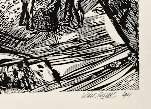 Wim Zwiers - Linosnede 'Haven van Ploumanach-Bretagne' uit 1961. Gesigneerd. kopen? Bied vanaf 25!