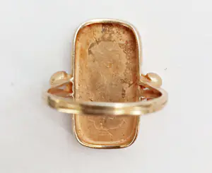 Antieke Egyptian Revival ring Farao Art Deco goud op zilver mt 19,3 kopen? Bied vanaf 75!