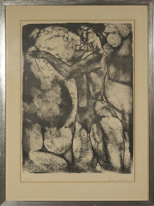 Georges Oudot - Litho, Vrouwfiguur - Ingelijst kopen? Bied vanaf 50!