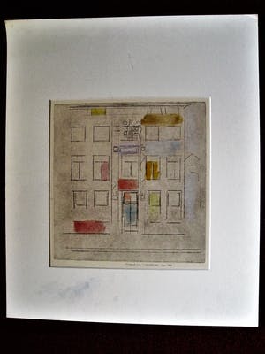 Henk Tichelaar - Droge Naald ingekleurd, druk 30/50 handgesigneerd werk "Kamperstraat II" kopen? Bied vanaf 10!