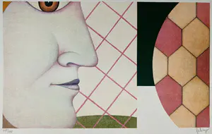 Fritz Genkinger - Begegnung am Tor II - Große Farbserigraphie von 1969 kaufen? Bieten Sie von 75!