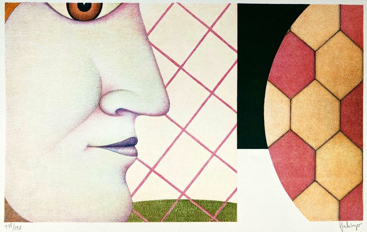 Fritz Genkinger - Begegnung am Tor II - Große Farbserigraphie von 1969 kopen? Bied vanaf 75!
