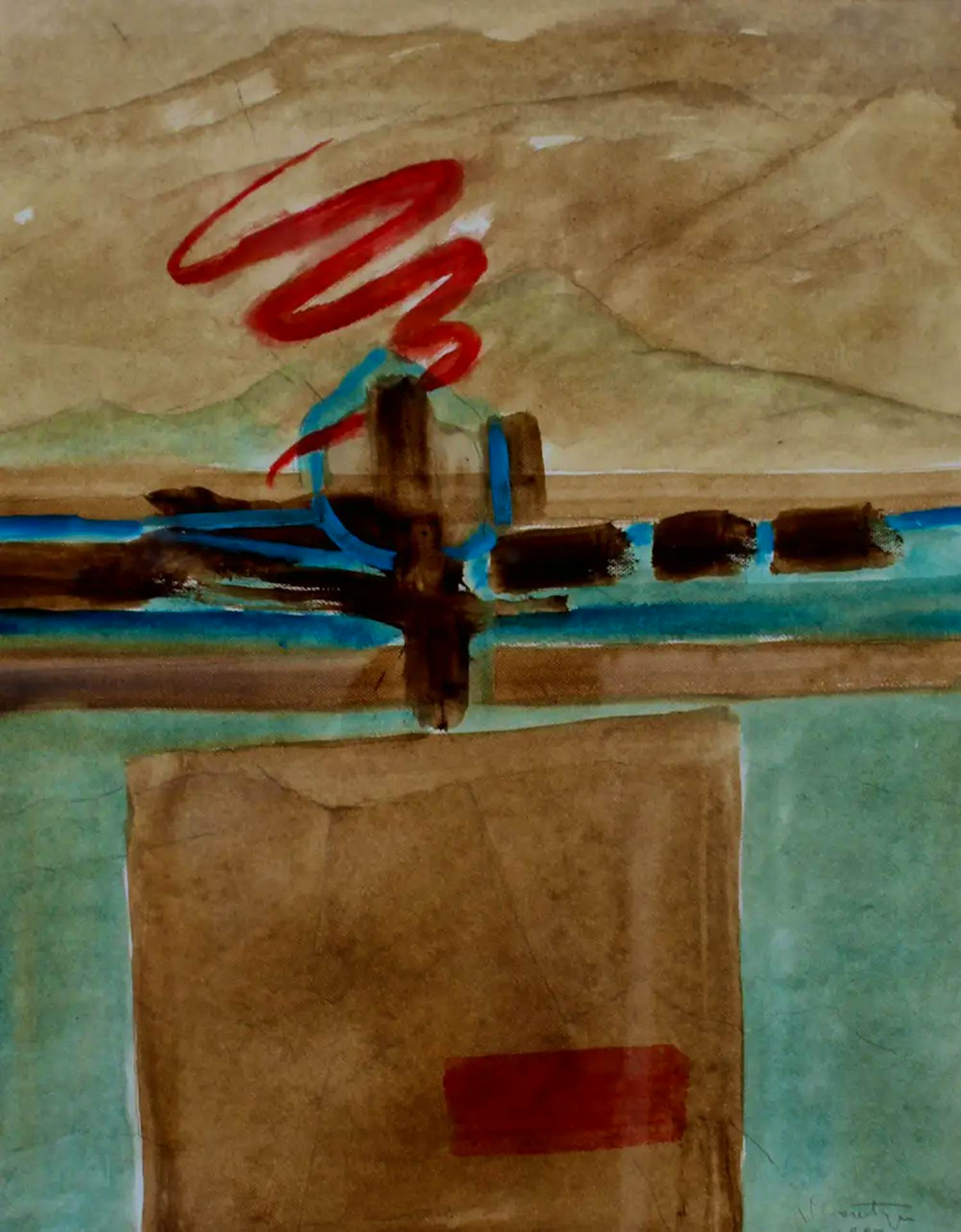 Buy Jan Montyn - Ingelijste gemengde techniek op doek: Cambodja - 1993? Bid from 350!
