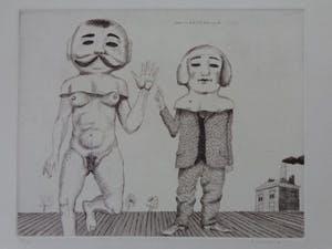 Herman Berserik - MASKERADE / ZW-W ETS / 49x65cm / SIG / 1972 kopen? Bied vanaf 30!