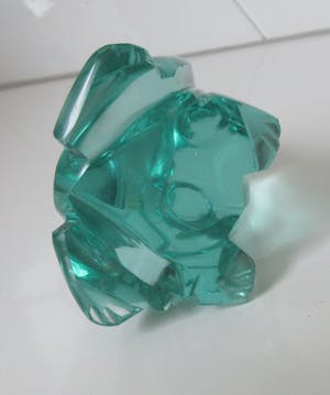 Exbor Sklo - Art deco facet geslepen presse papier ven een groene kikker kopen? Bied vanaf 35!