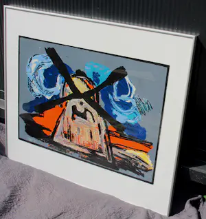 Karel Appel - Ingelijste zeefdruk: De molen - 1986 kopen? Bied vanaf 1250!